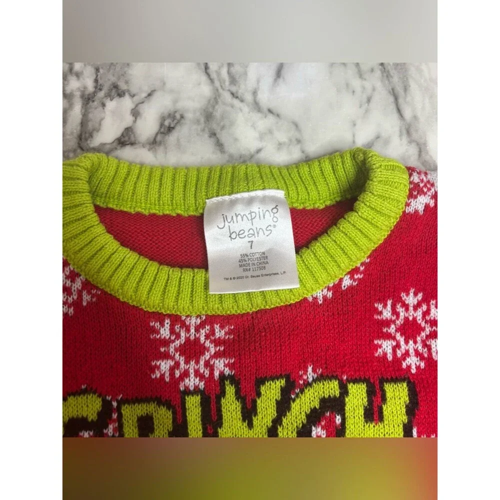 jumping beans Red & Lime The Grinch Holiday Crewneck Sweater